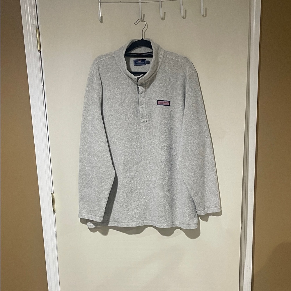 Vineyard Vines Men's Gray Turtleneck Fleece Sweater Size 2XL Excellent Condition